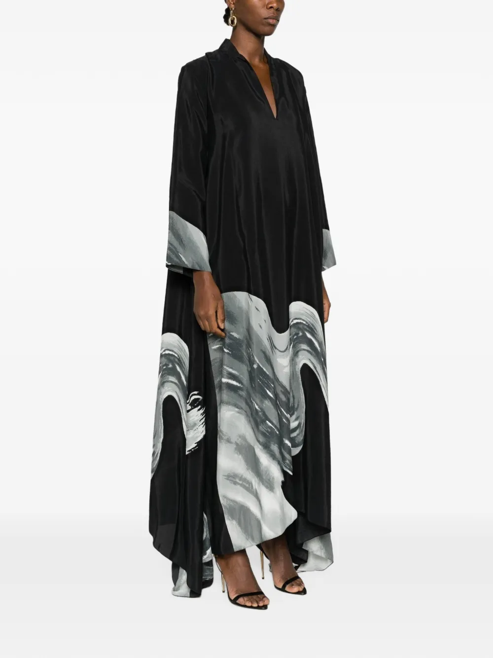 Tessitura Dune oversized maxi-jurk Zwart