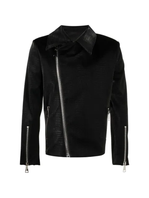 Tessitura crocodile-effect zip-cuff jacket