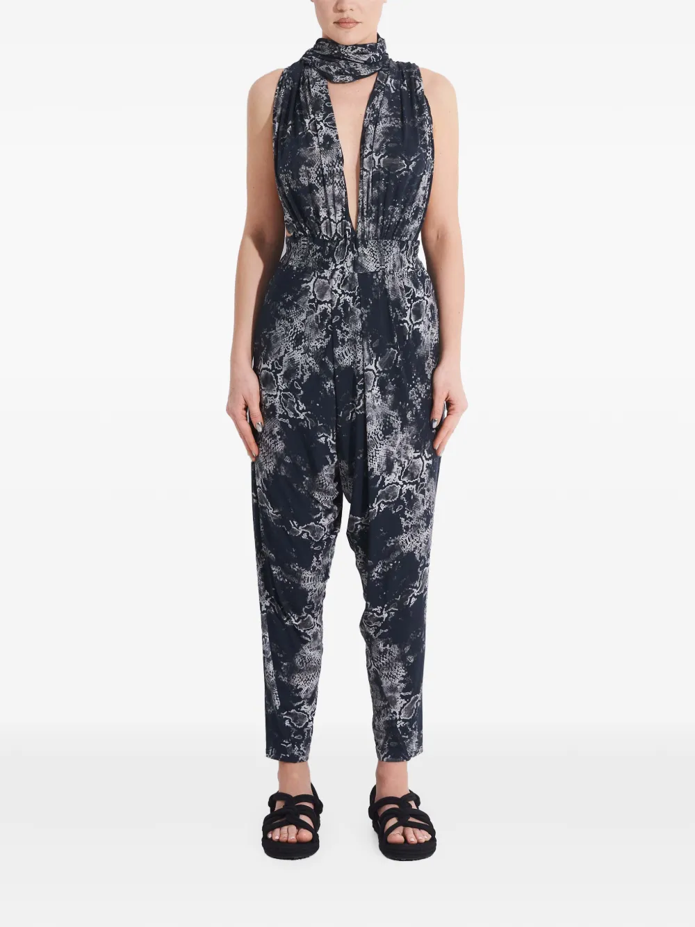 Tessitura Multiway jumpsuit met print Zwart