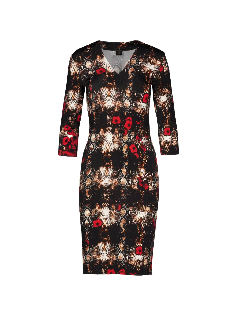 Tessitura floral-print midi dress - Black