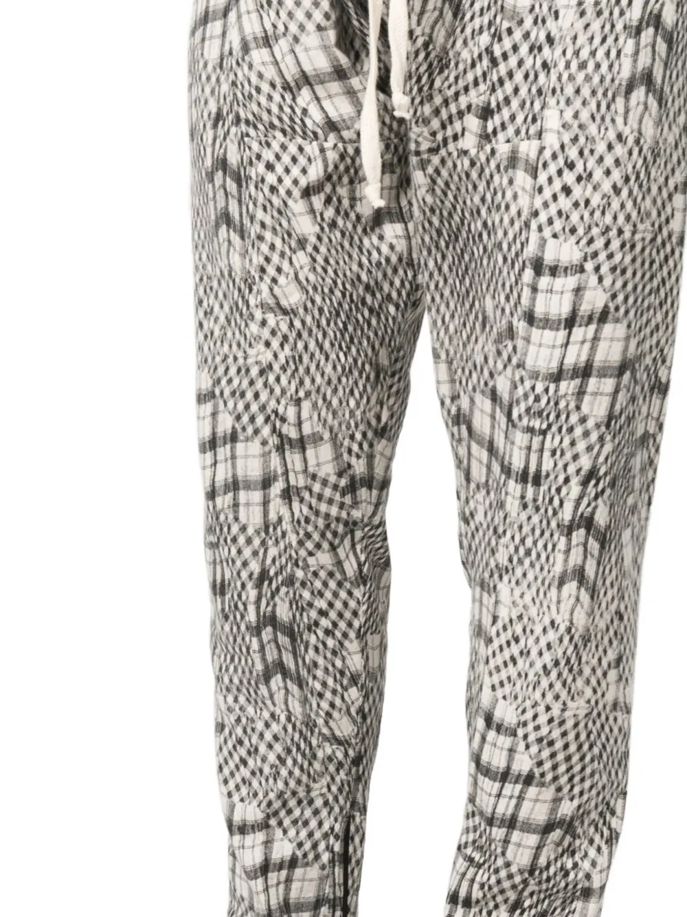 Tessitura Geruite broek met laag kruis Wit
