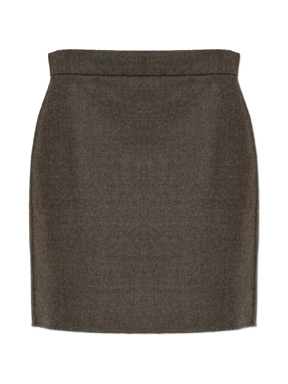 Max Mara short felted wool skirt - mud - Marrone