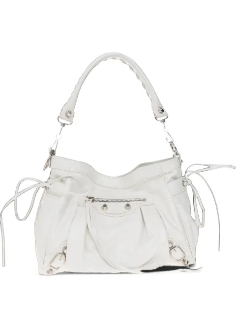 Balenciaga petit sac seau Le City en blanc optique