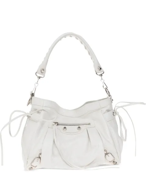 Balenciaga petit sac seau Le City en blanc optique
