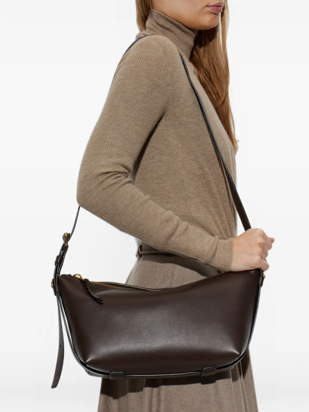 Moschino logo-debossed leather shoulder bag