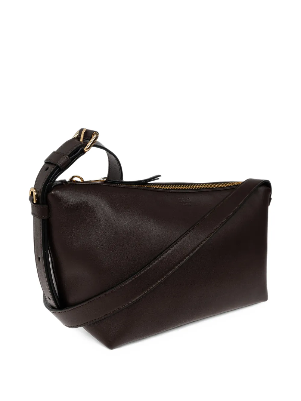 Moschino logo-debossed leather shoulder bag Bruin