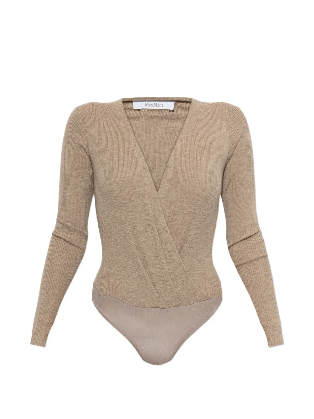 Max Mara cashmere yarn sweater bodysuit - sand