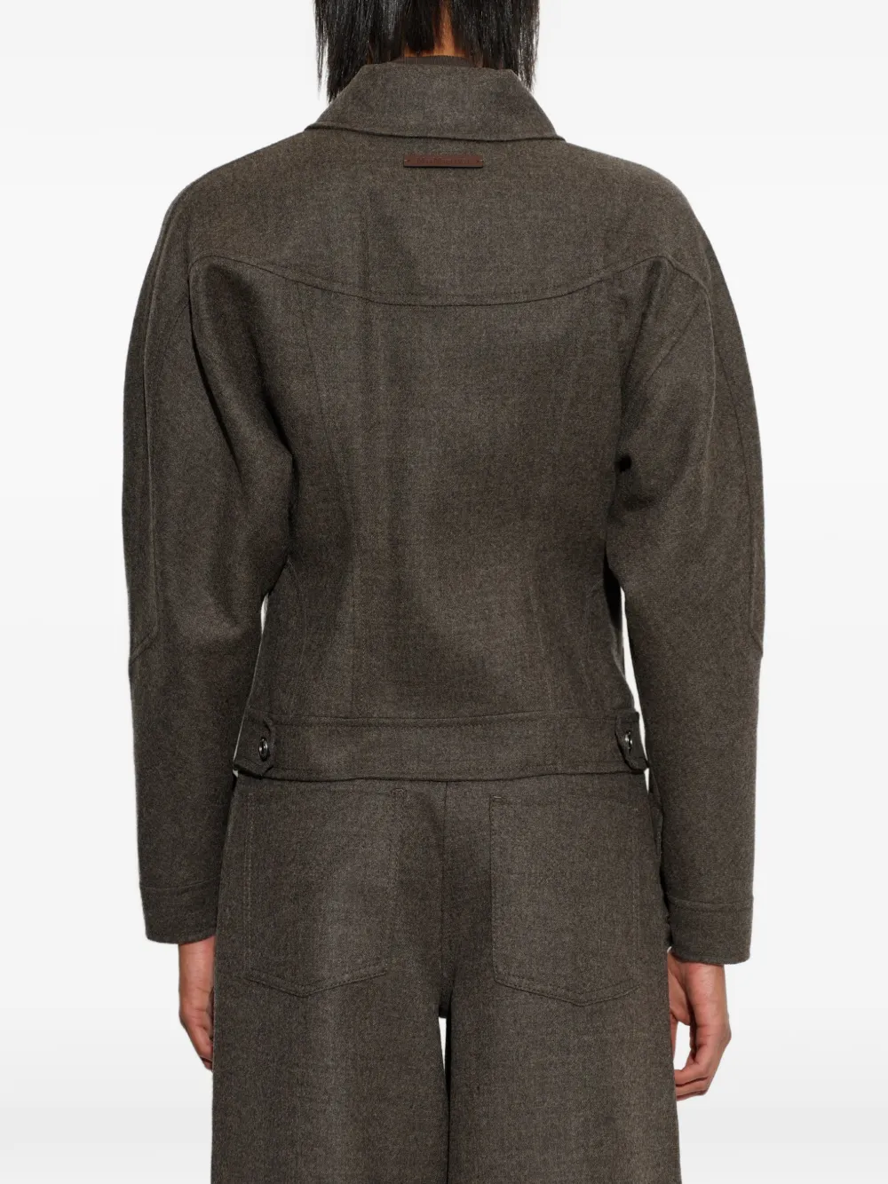 Max Mara Vilten wollen truckerjack Bruin