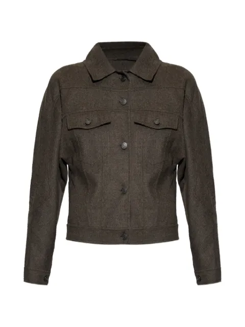 Max Mara felted wool trucker jacket - brown grey