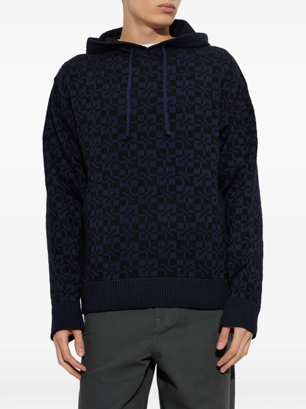 Kenzo gram hoodie met geometrisch patroon Blauw