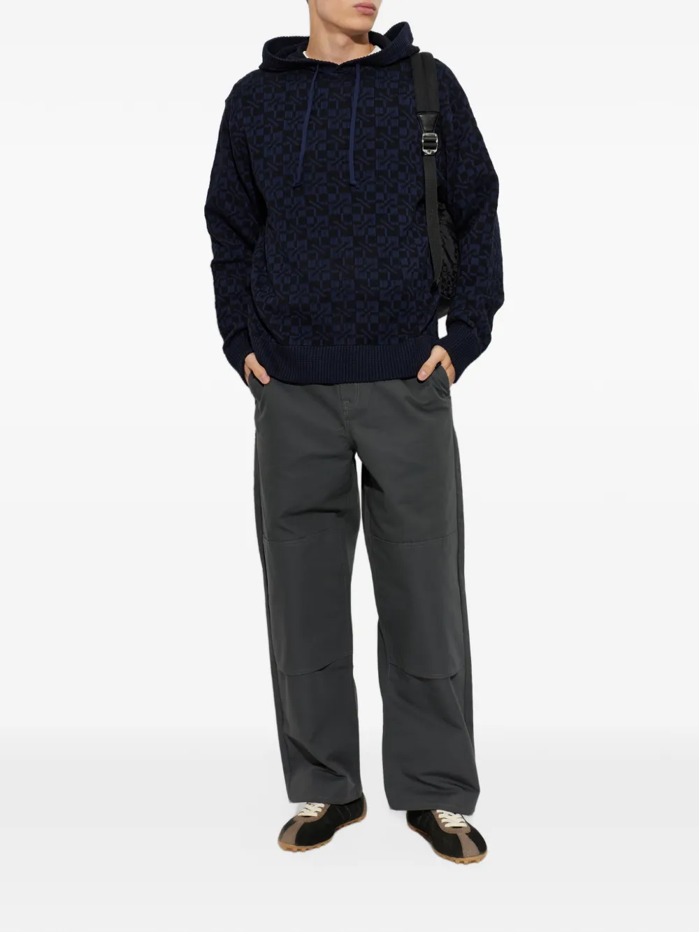 Kenzo gram hoodie met geometrisch patroon Blauw
