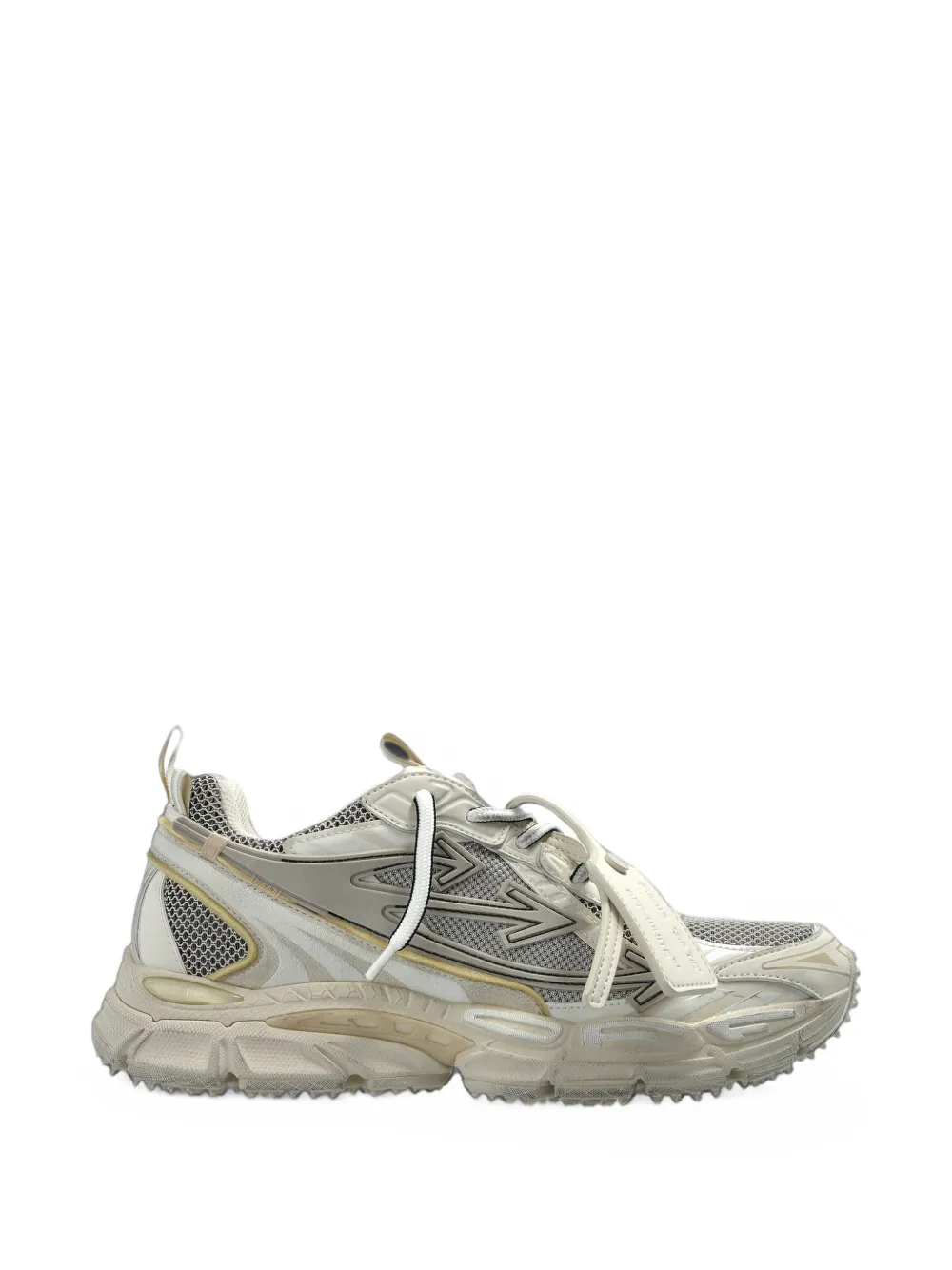 Off-White Arrows-patch panelled sneakers - Nude