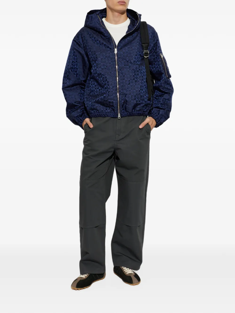 Kenzo gram monogram-jacquard hooded jacket Blauw