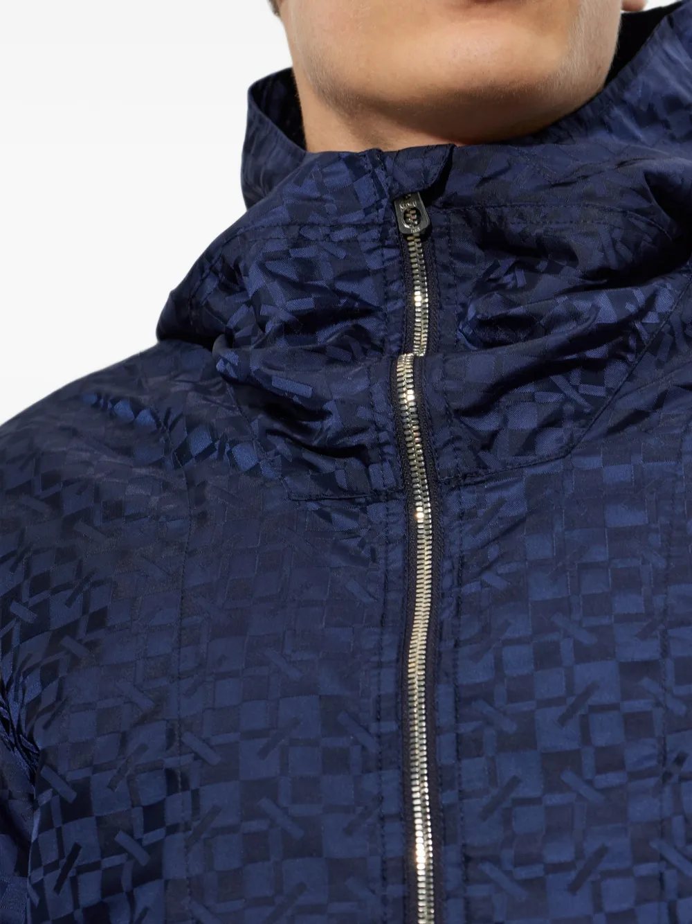 Kenzo gram monogram-jacquard hooded jacket Blauw