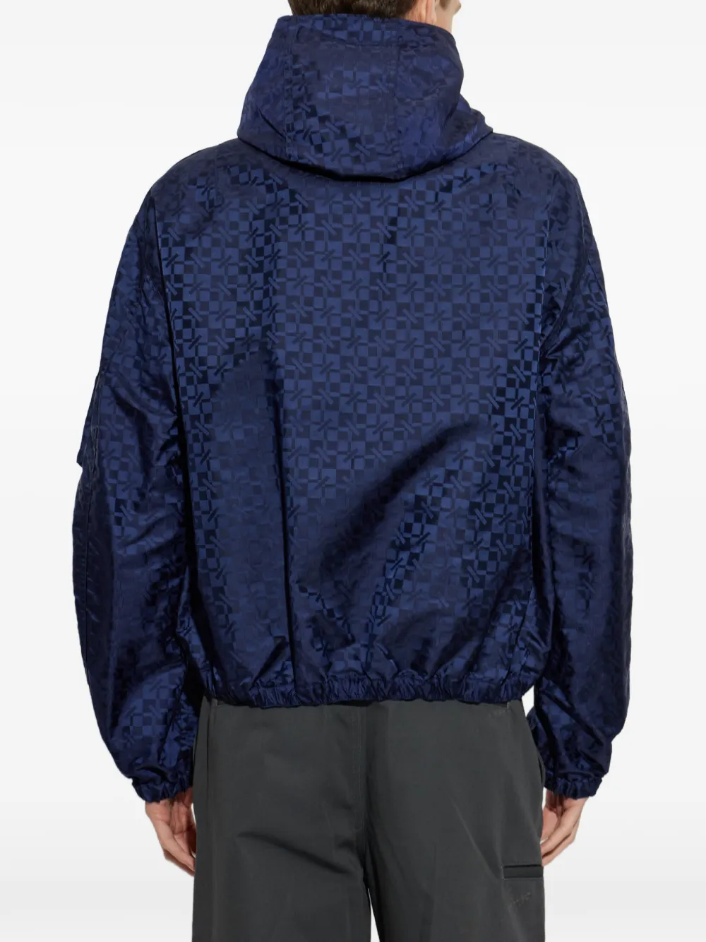 Kenzo gram monogram-jacquard hooded jacket Blauw
