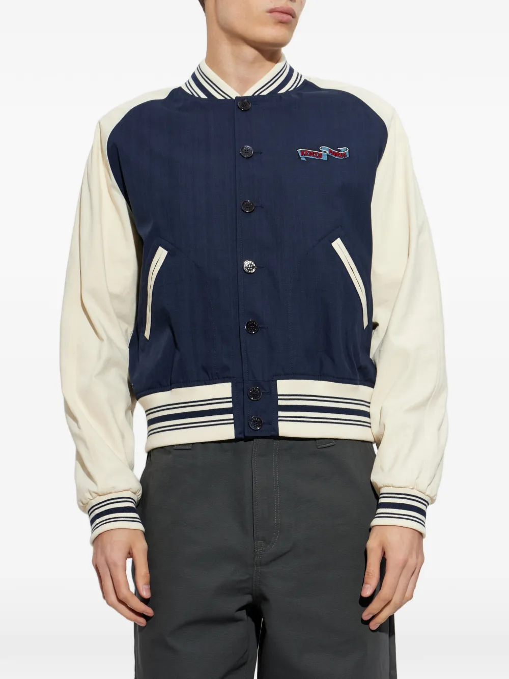 Kenzo Jumping Tiger bomberjack met geborduurd logo Blauw