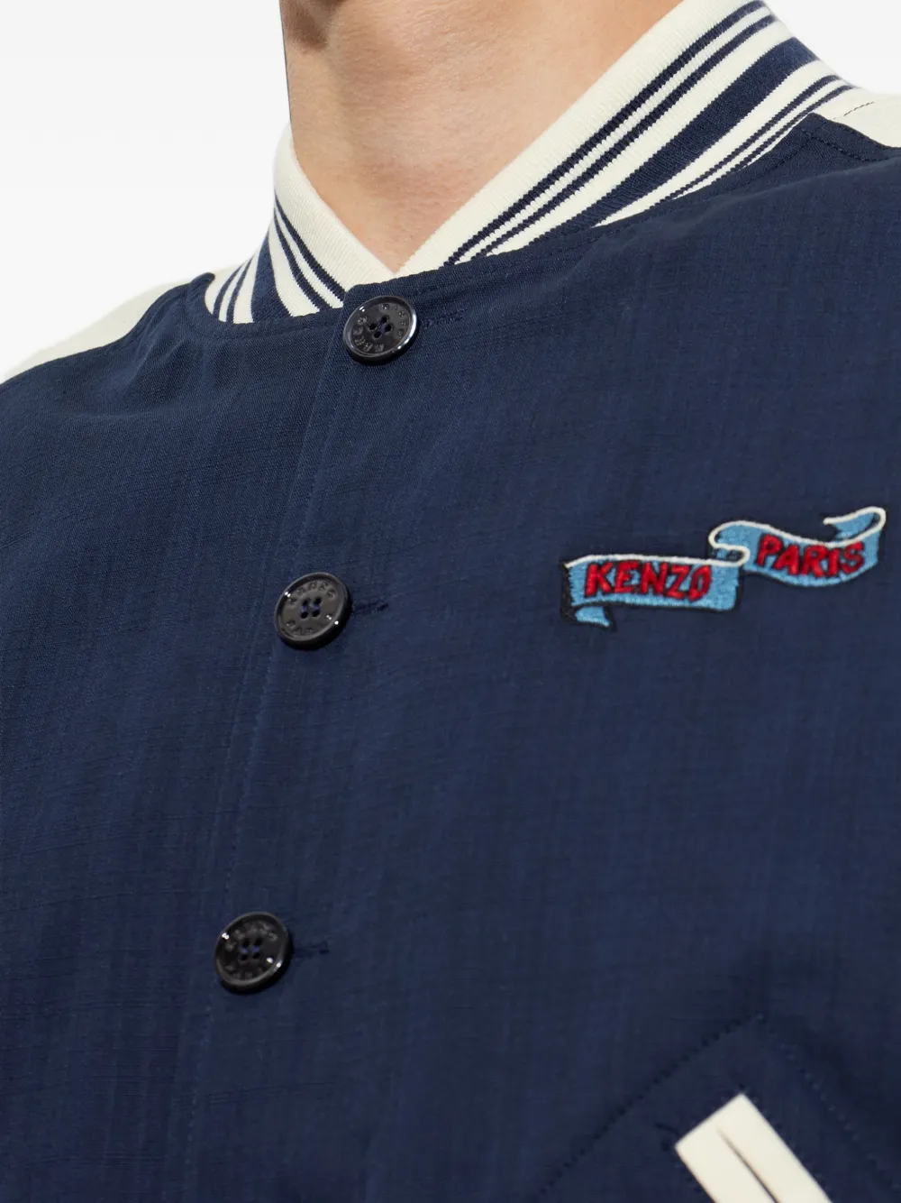 Kenzo Jumping Tiger bomberjack met geborduurd logo Blauw