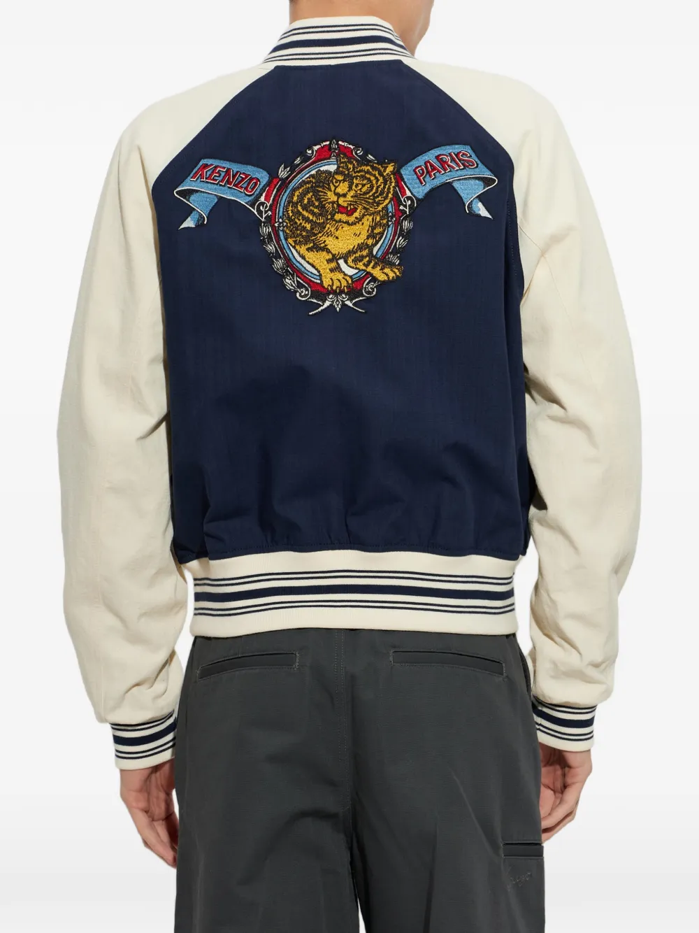 Kenzo Jumping Tiger bomberjack met geborduurd logo Blauw