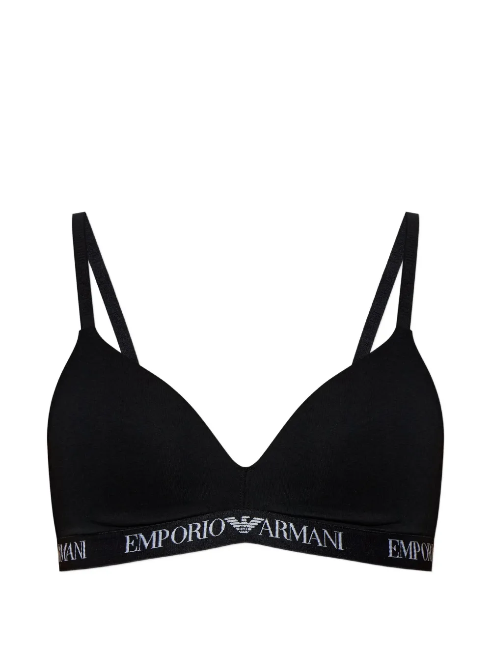 Emporio Armani Reggiseno a triangolo imbottito con logo - Nero