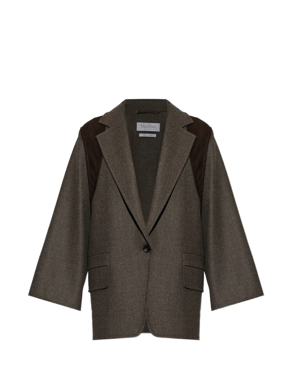 Max Mara oversized double wool jacket - brown grey - Grau