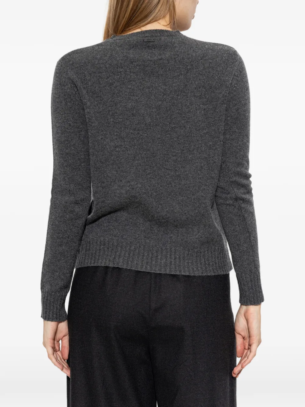 Max Mara Kasjmier trui met garen donkergrijs