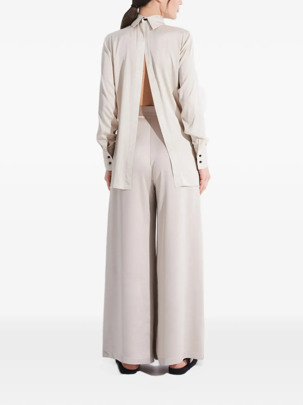 Tessitura Flared broek Beige