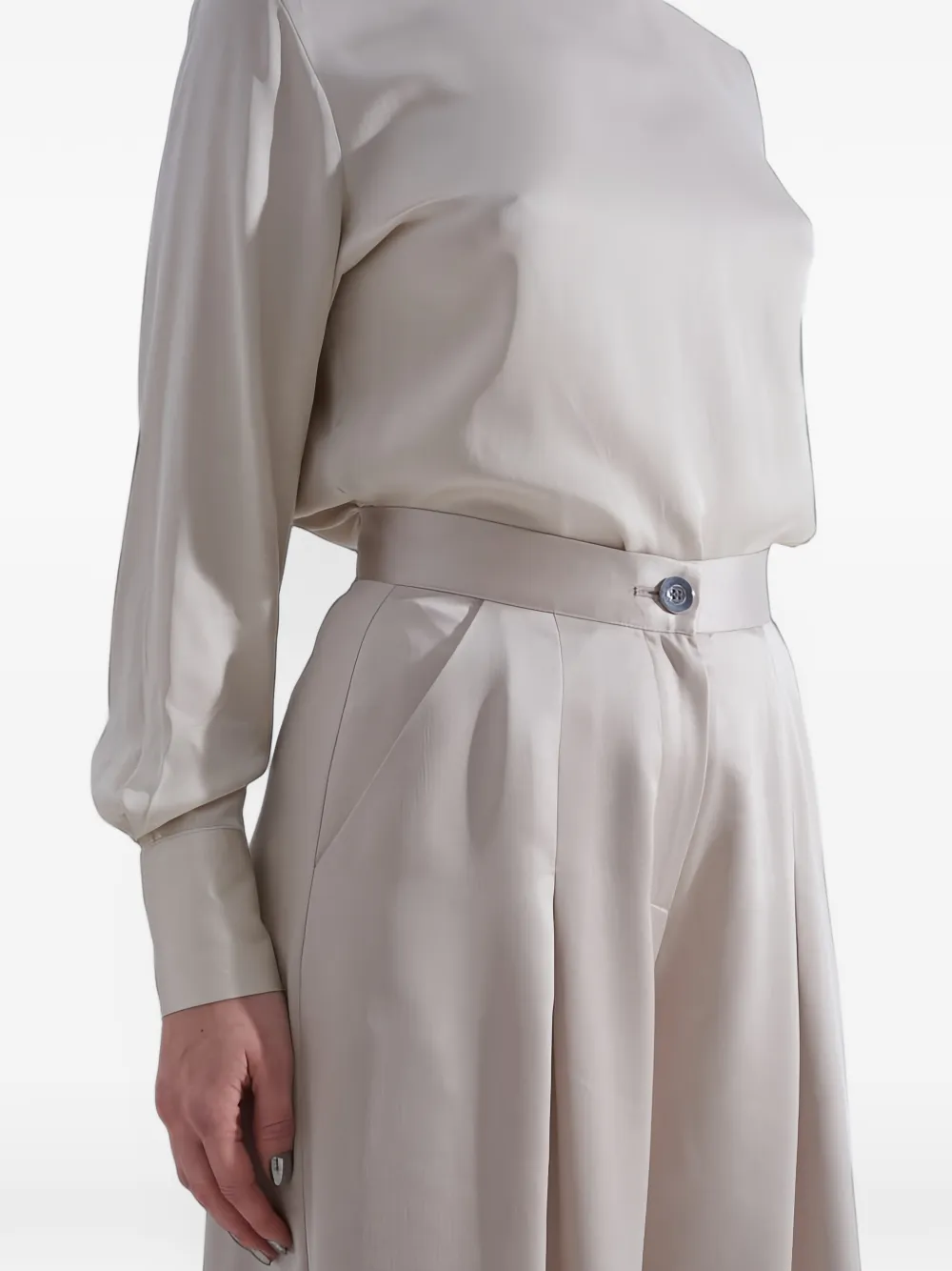 Tessitura Flared broek Beige