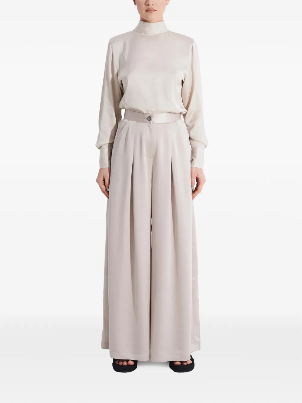 Tessitura Flared broek Beige