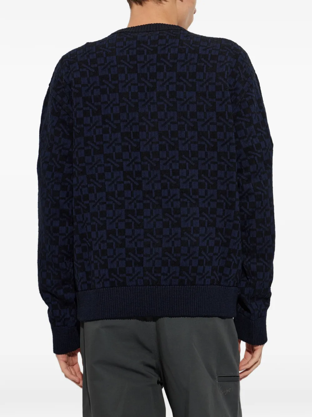 Kenzo gram vest met geometrisch patroon en V-hals Blauw