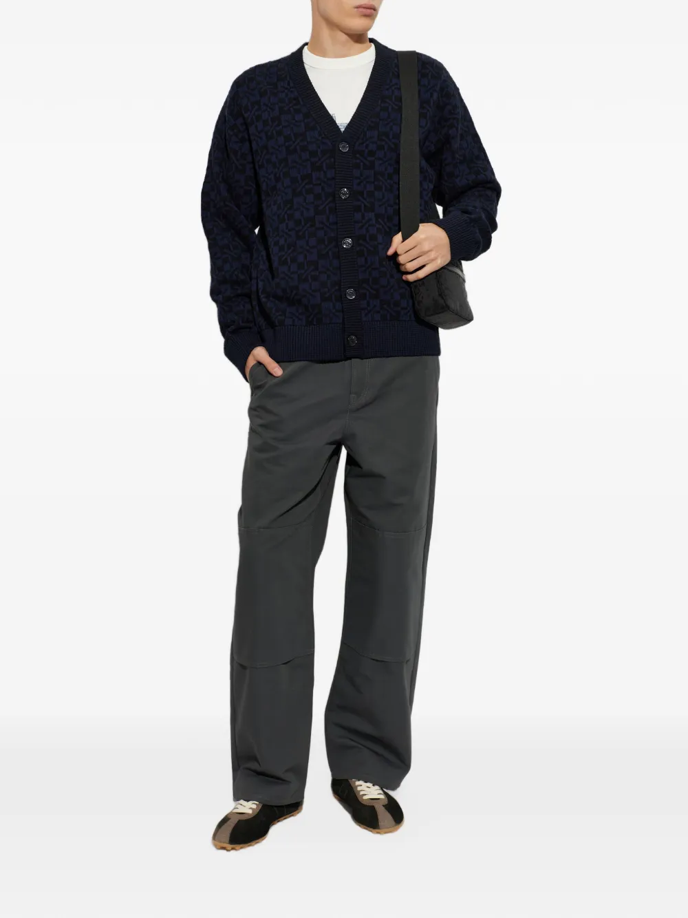 Kenzo gram vest met geometrisch patroon en V-hals Blauw