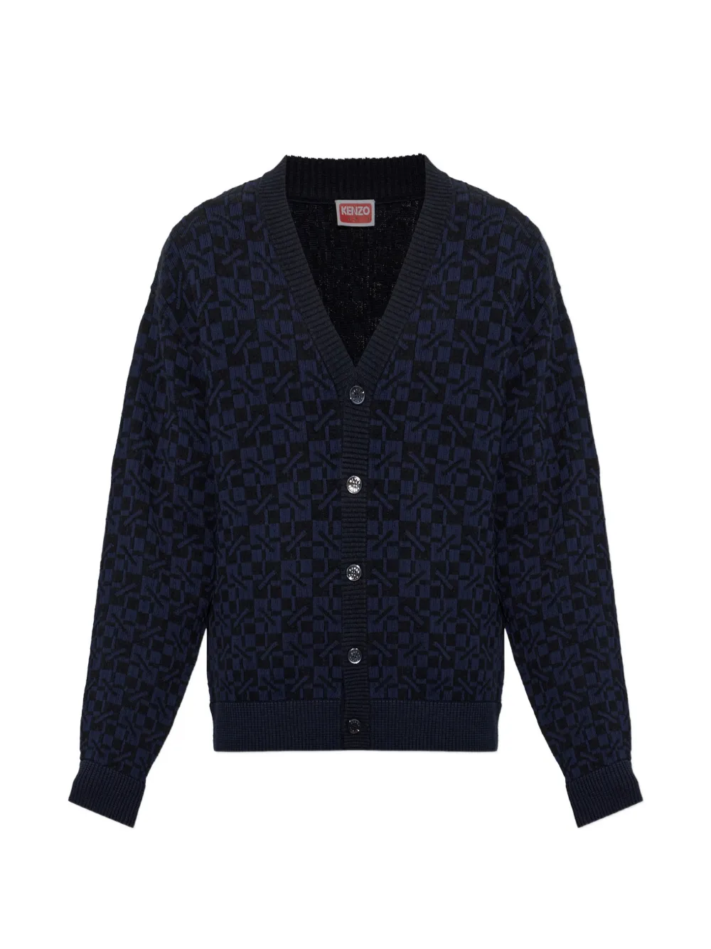 Kenzo Kenzogram geometric-pattern V-neck cardigan