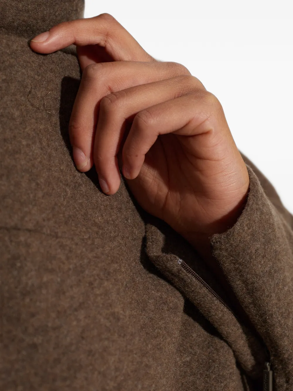 Max Mara Jersey jurk van wol en kasjmier modder Bruin
