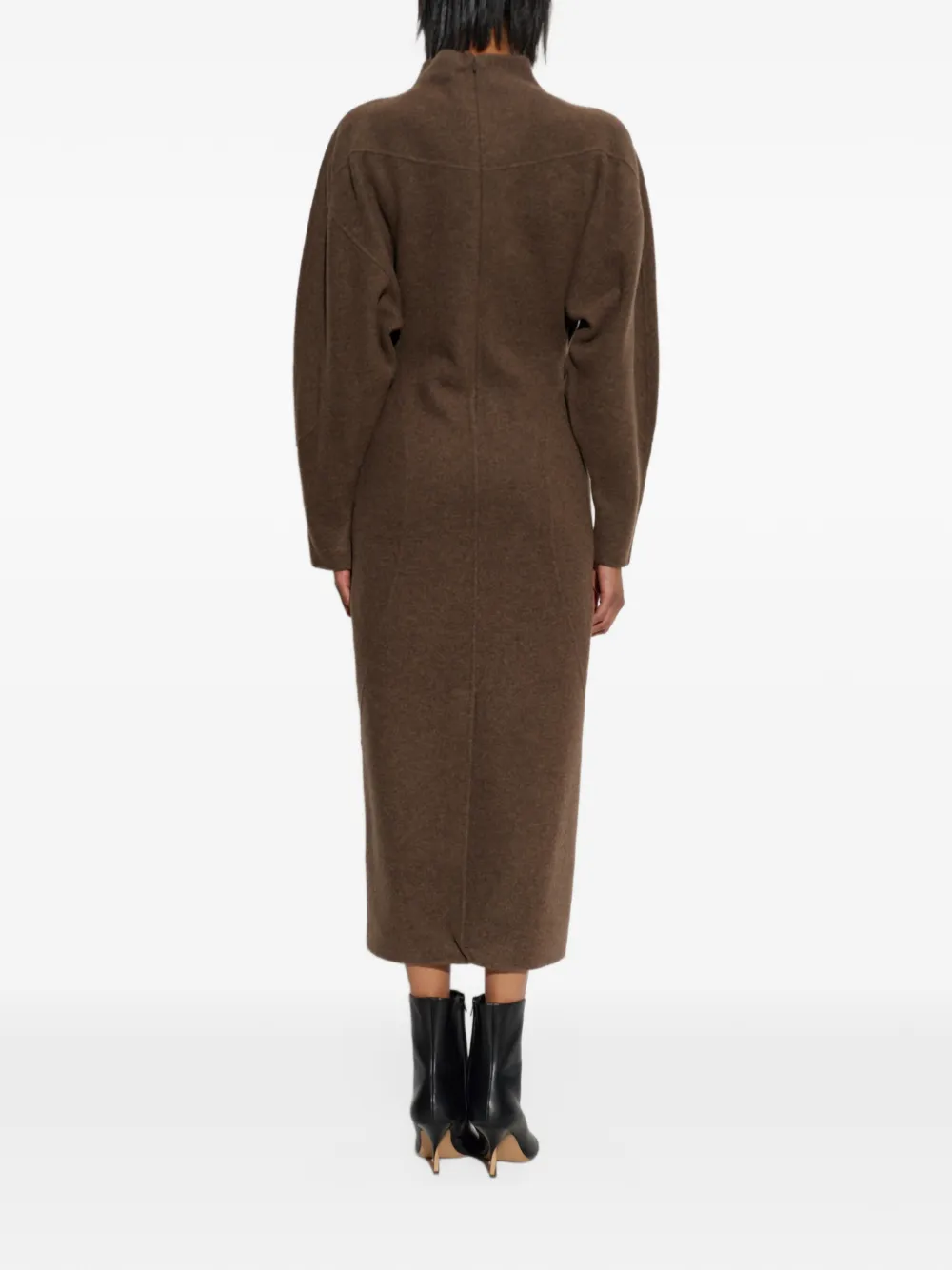 Max Mara Jersey jurk van wol en kasjmier modder Bruin