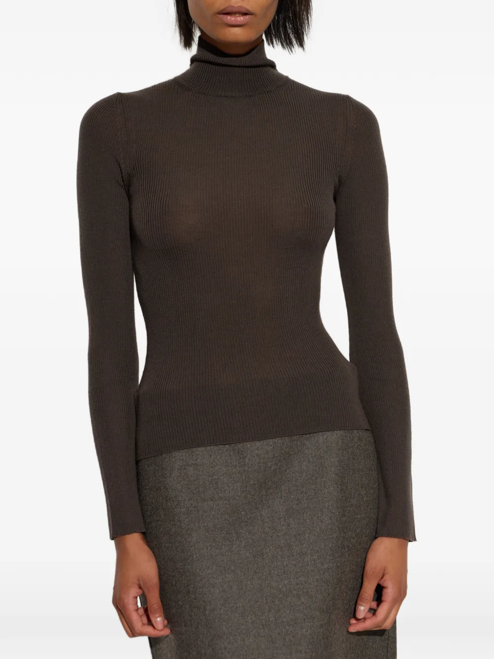Max Mara Wollen trui met polokraag Bruin