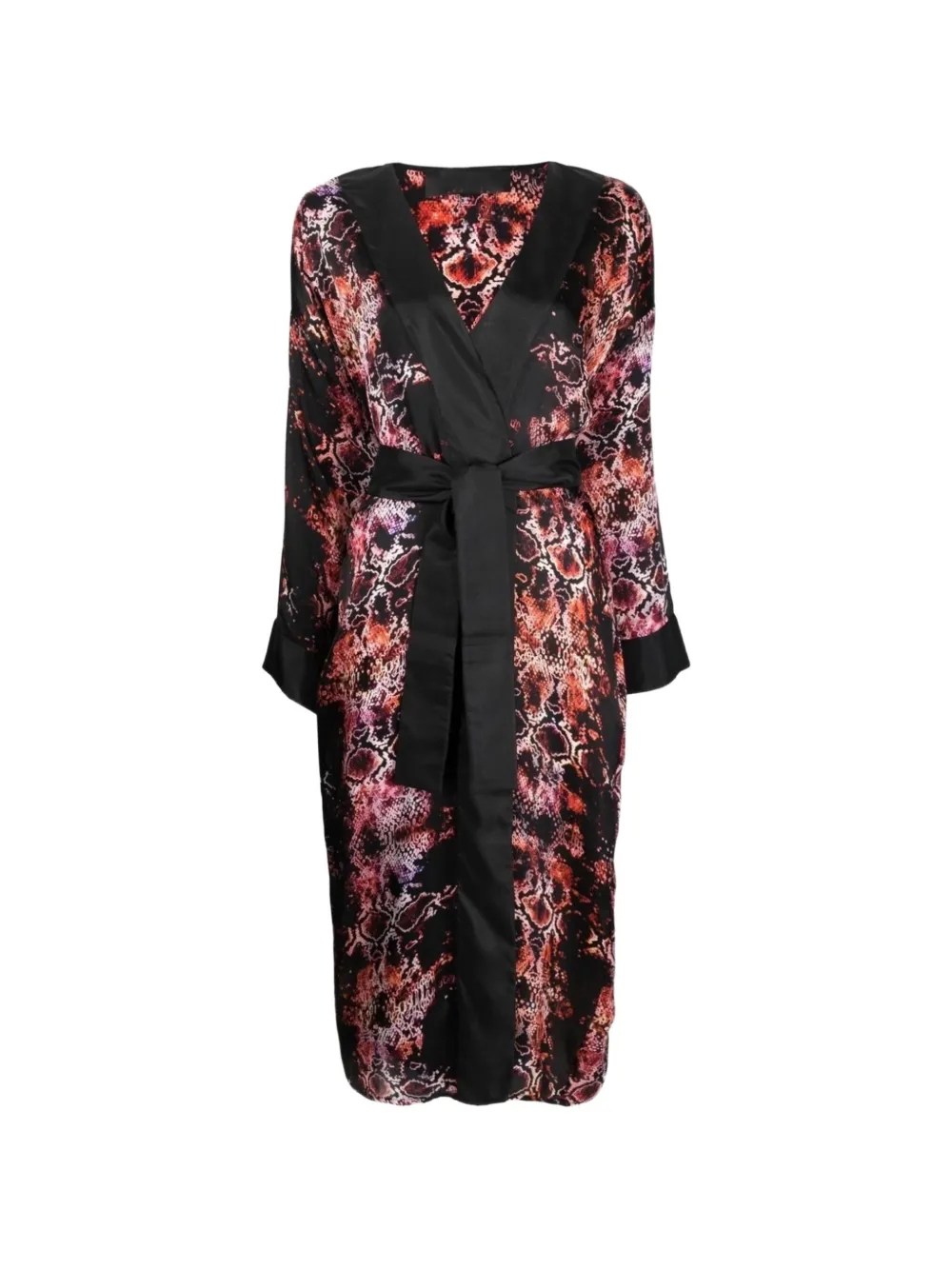 Tessitura snake-print silk kimono