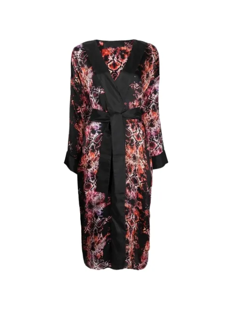 Tessitura snake-print silk kimono