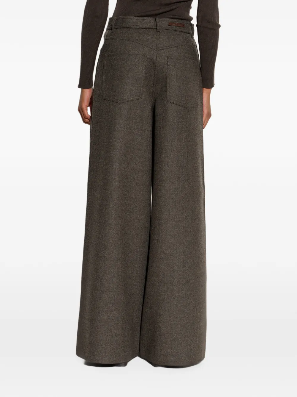 Max Mara Vilten wollen broek met wijde pijpen Bruin