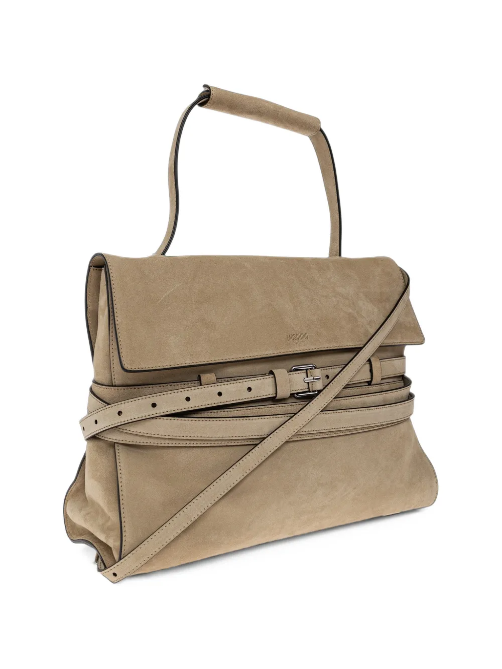 Moschino Tie Me suede tote bag Beige