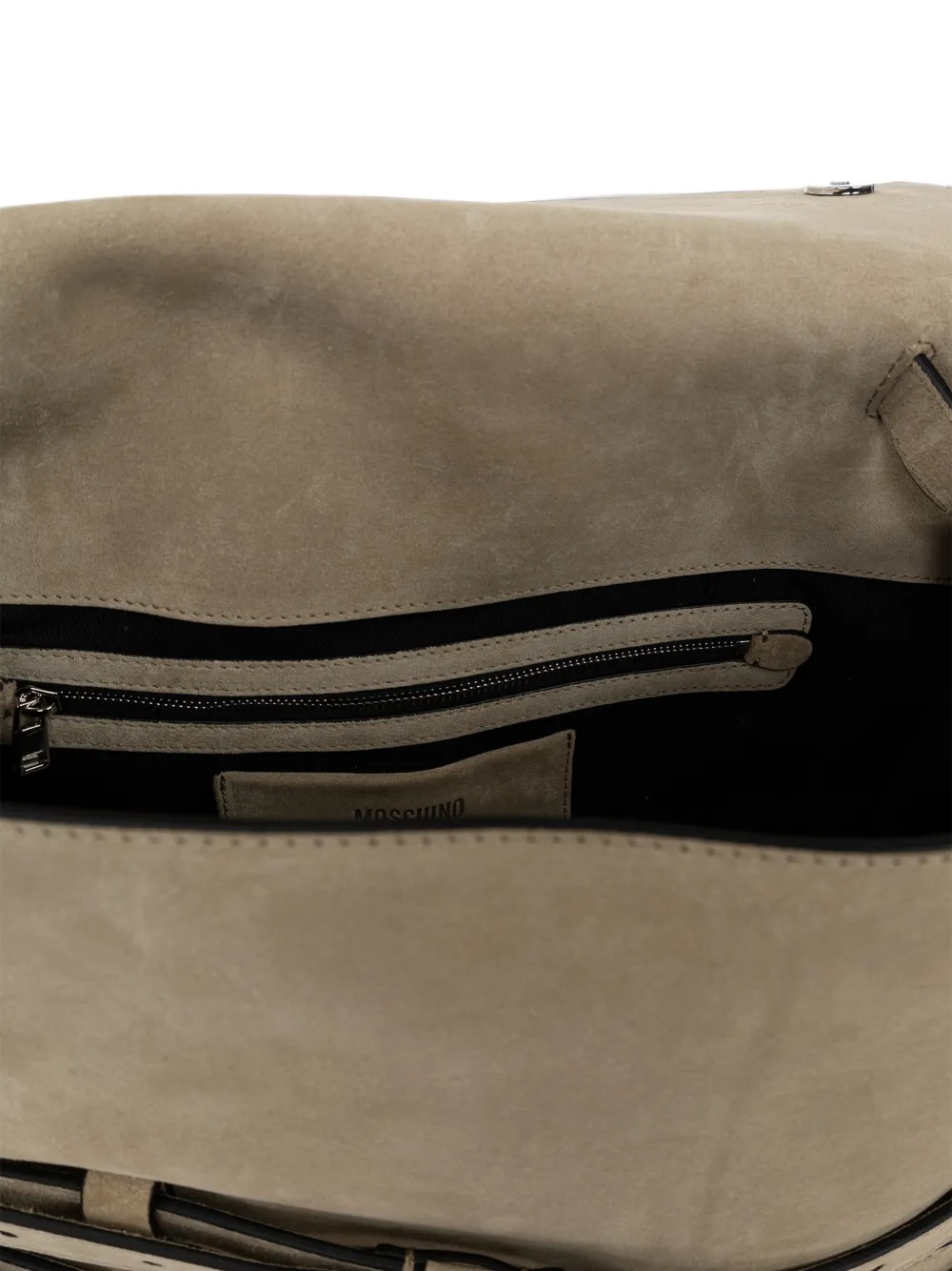 Moschino Tie Me suede tote bag Beige