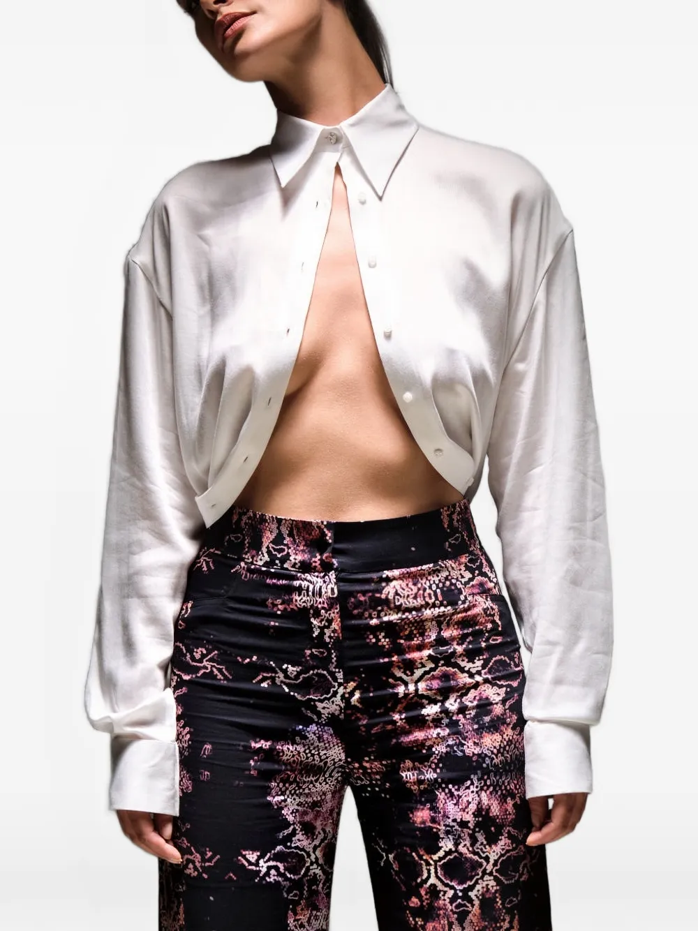 Tessitura Digital Snake Swarovski broek met kristallen Zwart