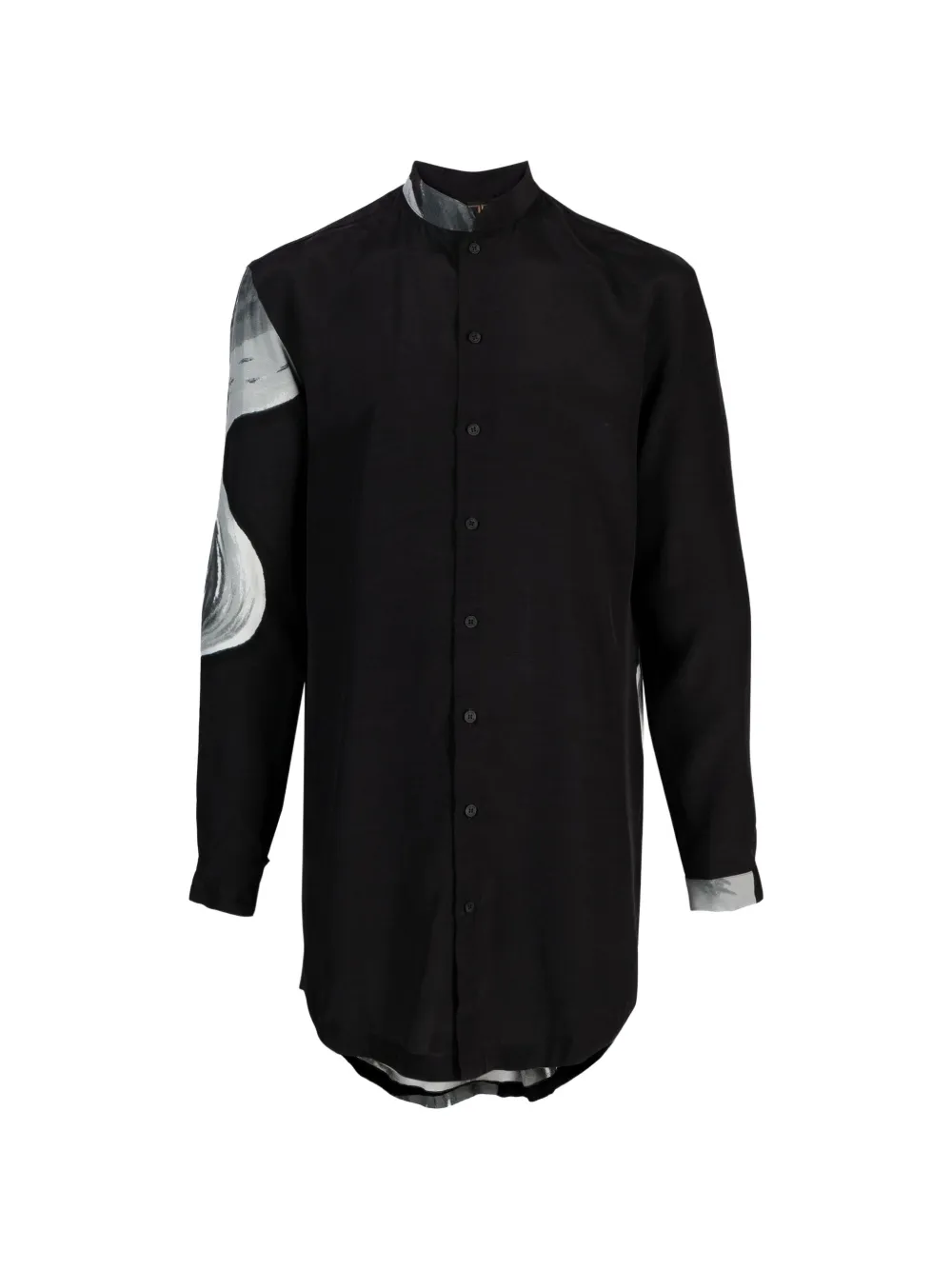 Tessitura mandarin-collar shirt