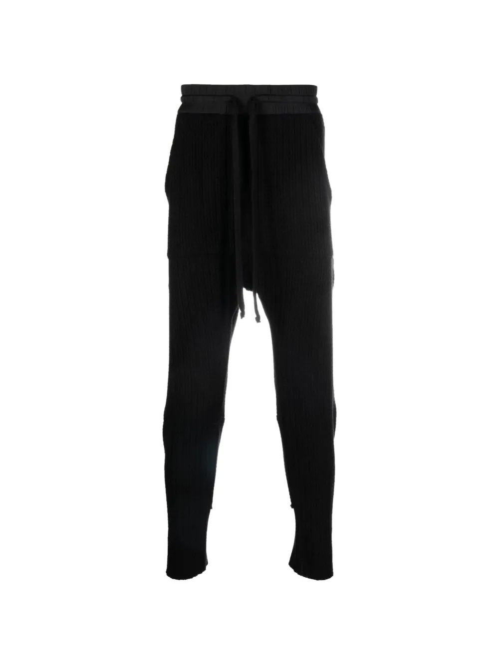 Tessitura ribbed-knit low-crotch track pants