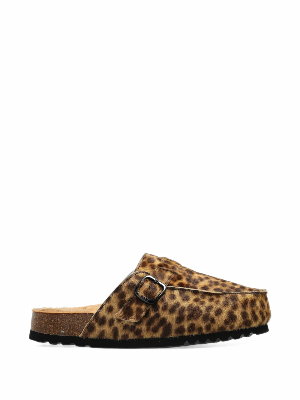 Scholl Dakota Fur Leopard-print Clogs In Brown