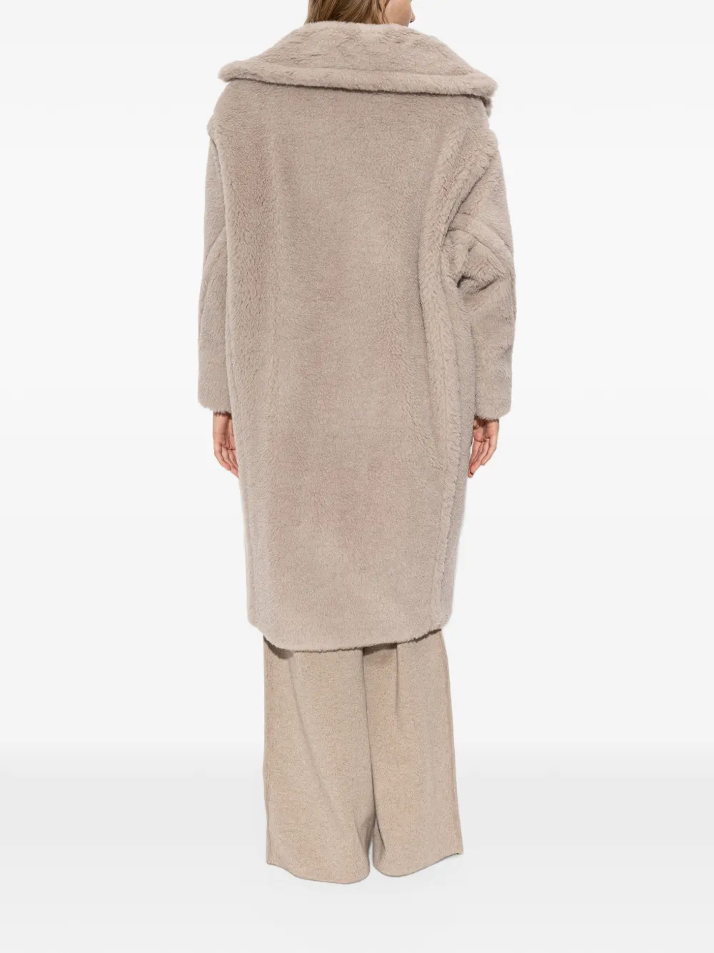 Max Mara Teddy Bear Icon jas van alpaca en wol zand Beige