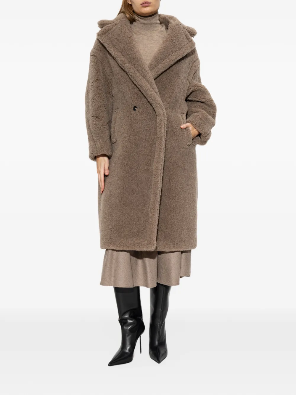 Max Mara Kasjmier teddybeer Icon jas zand Bruin