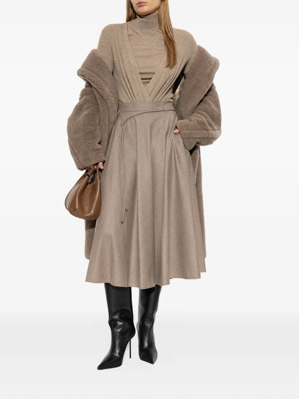Max Mara Kasjmier teddybeer Icon jas zand Bruin
