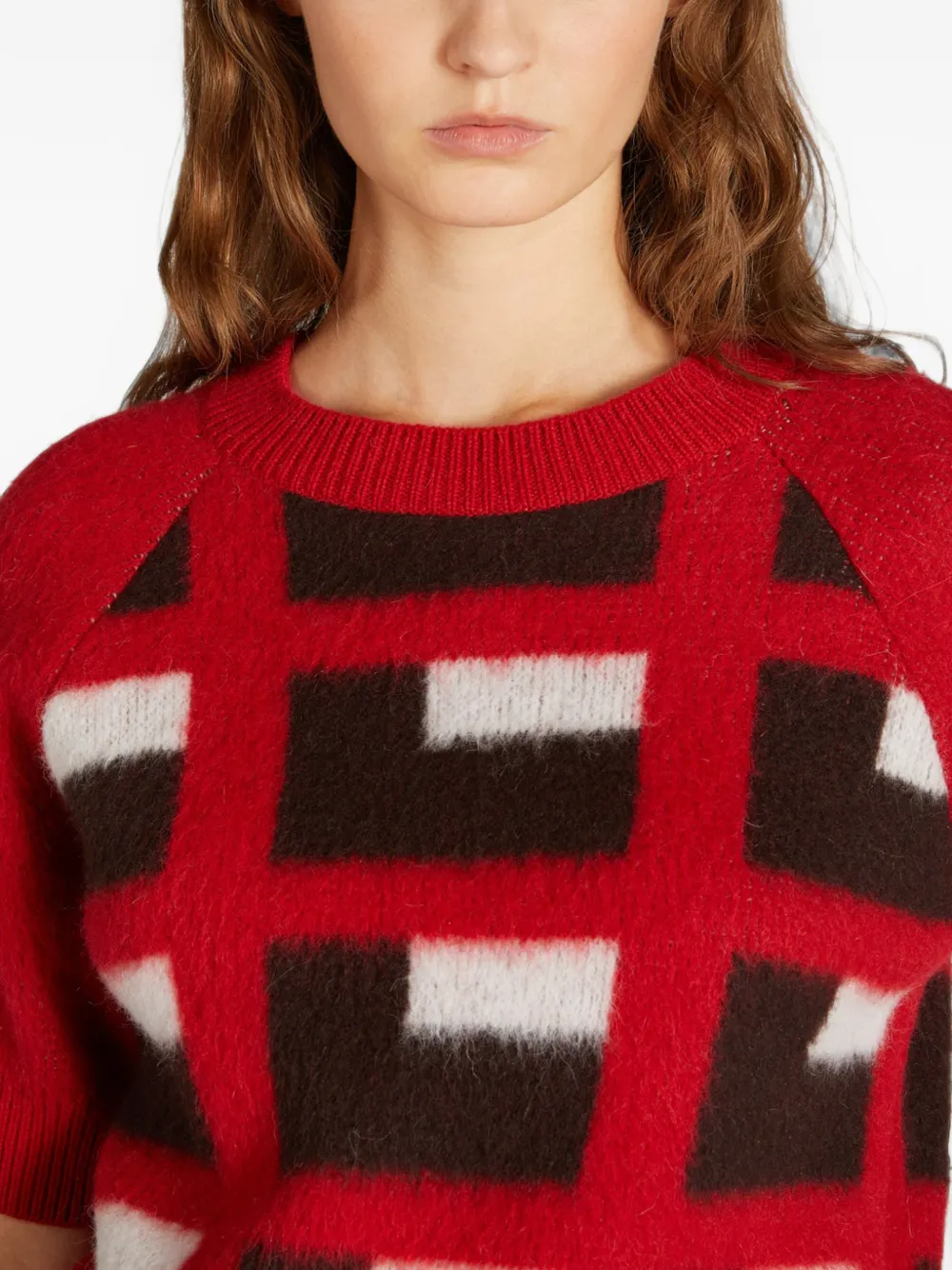 slowear Trui met jacquard Rood