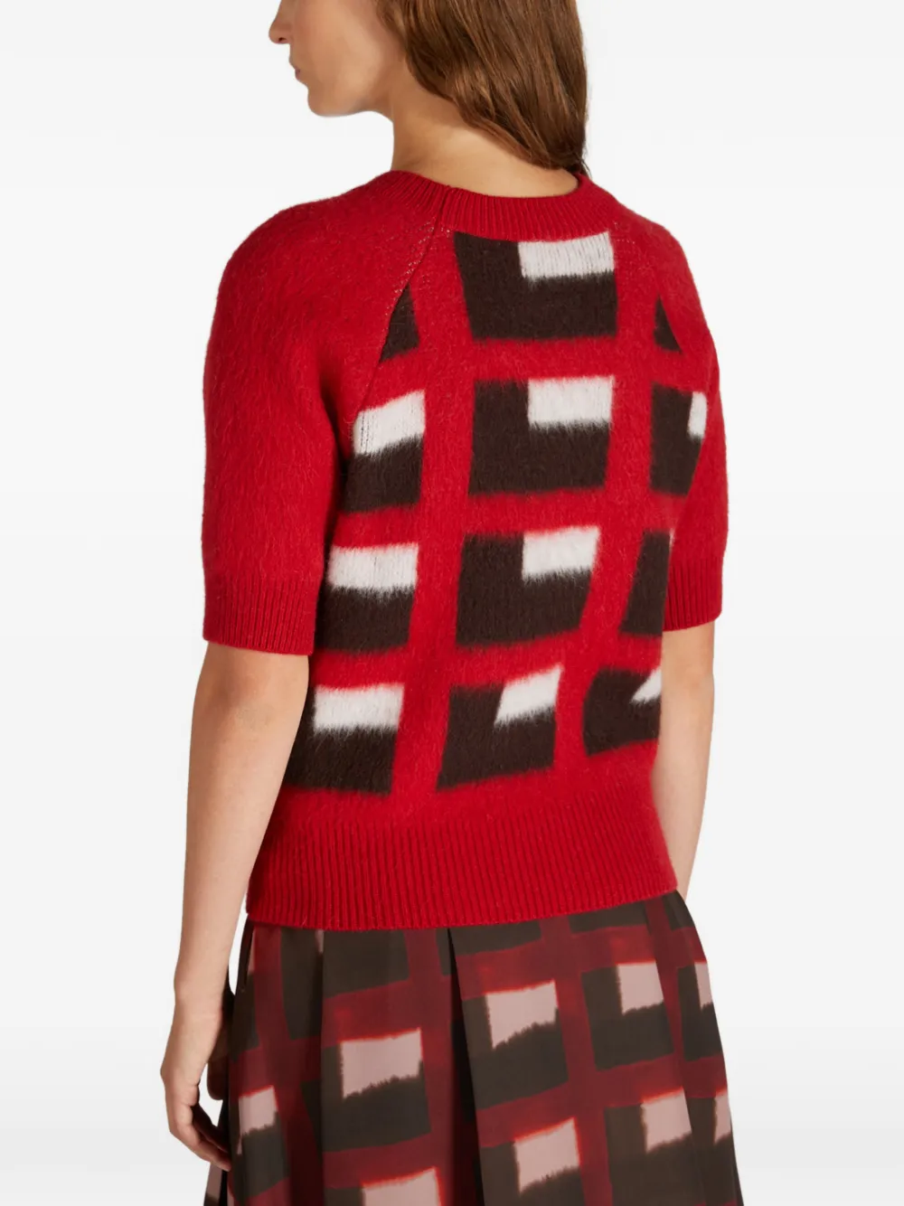 slowear Trui met jacquard Rood