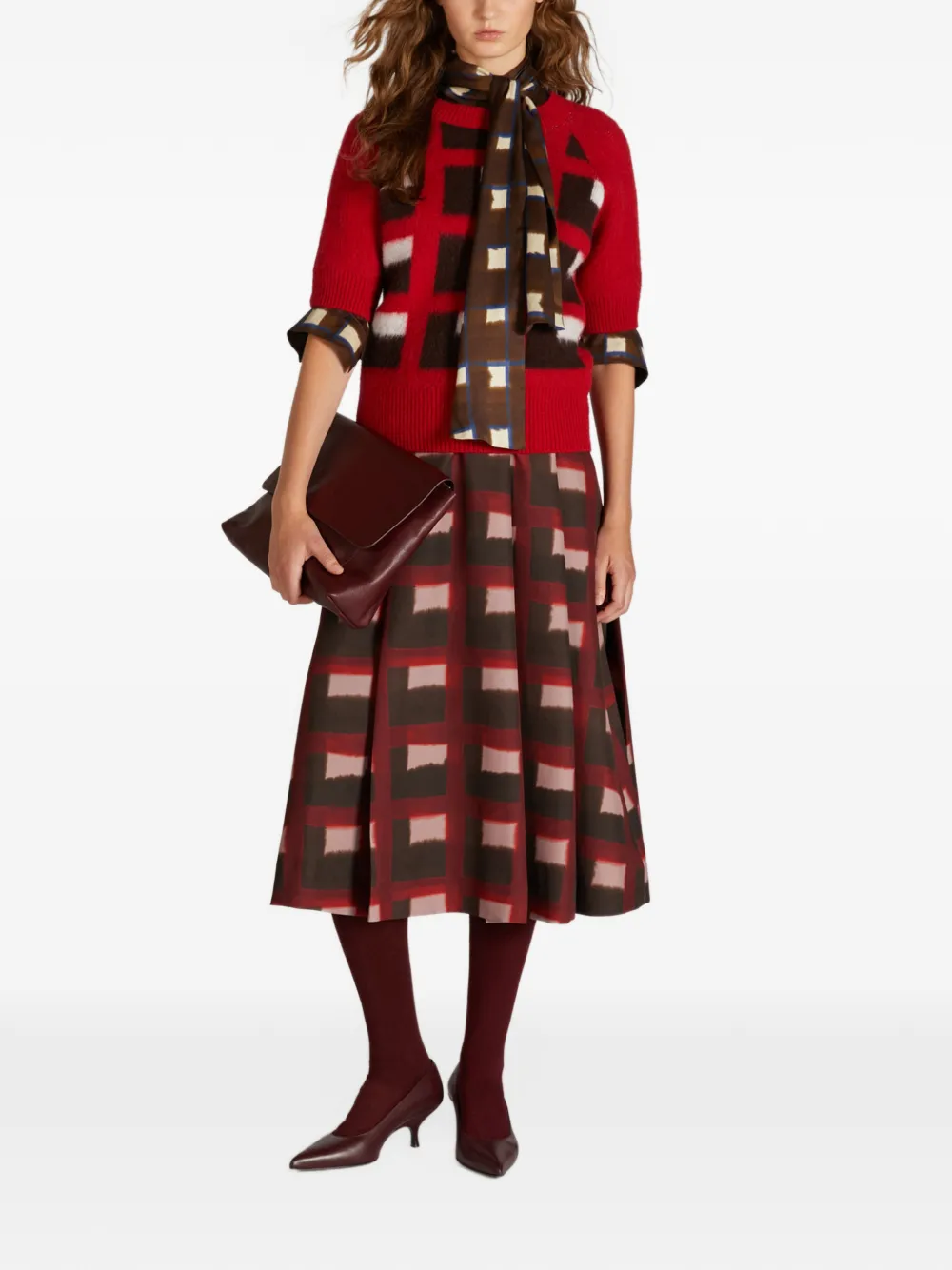 slowear Trui met jacquard Rood