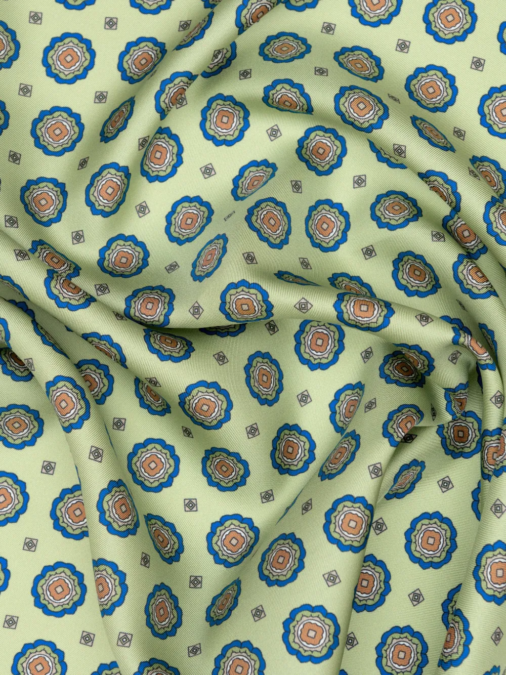 Elizabetta Zijden sjaal met medaillon-print Groen